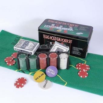 Набор для игры в покер в оловянном кейсе (200 фишек) 